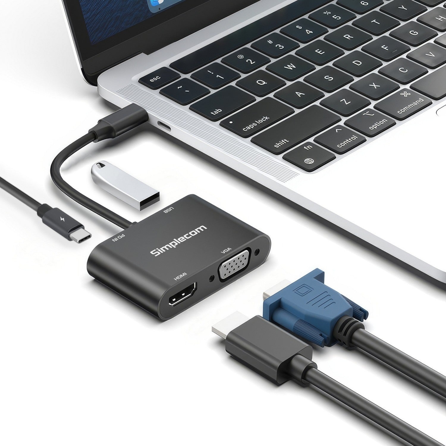 (LS)Simplecom DA440 4-in-1 USB-C Multiport Adapter with Power Delivery USB 3.0 VGA HDMI - Image 4