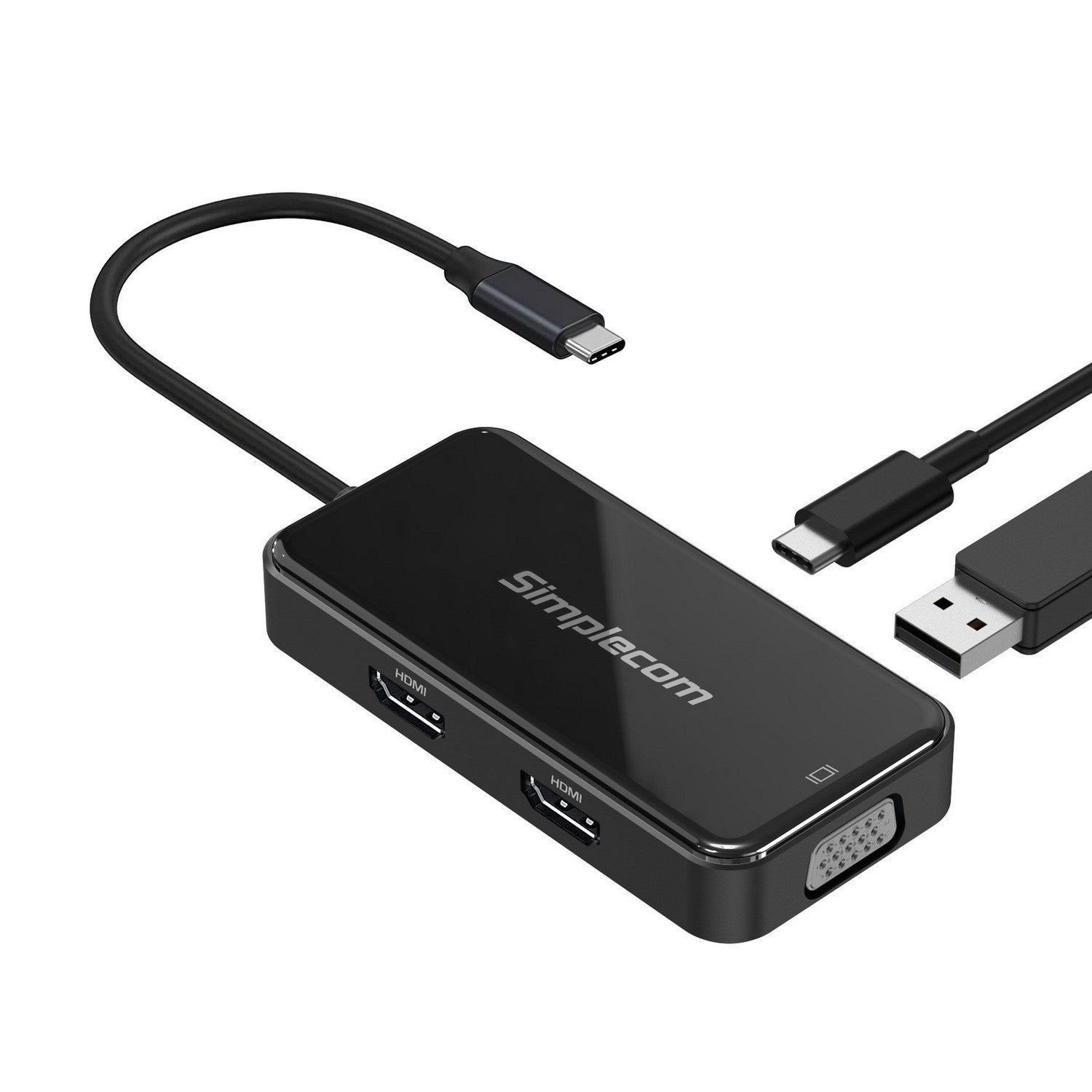 Simplecom DA451 5-in-1 USB-C Multiport Adapter MST Hub with VGA and Dual HDMI - Image 2