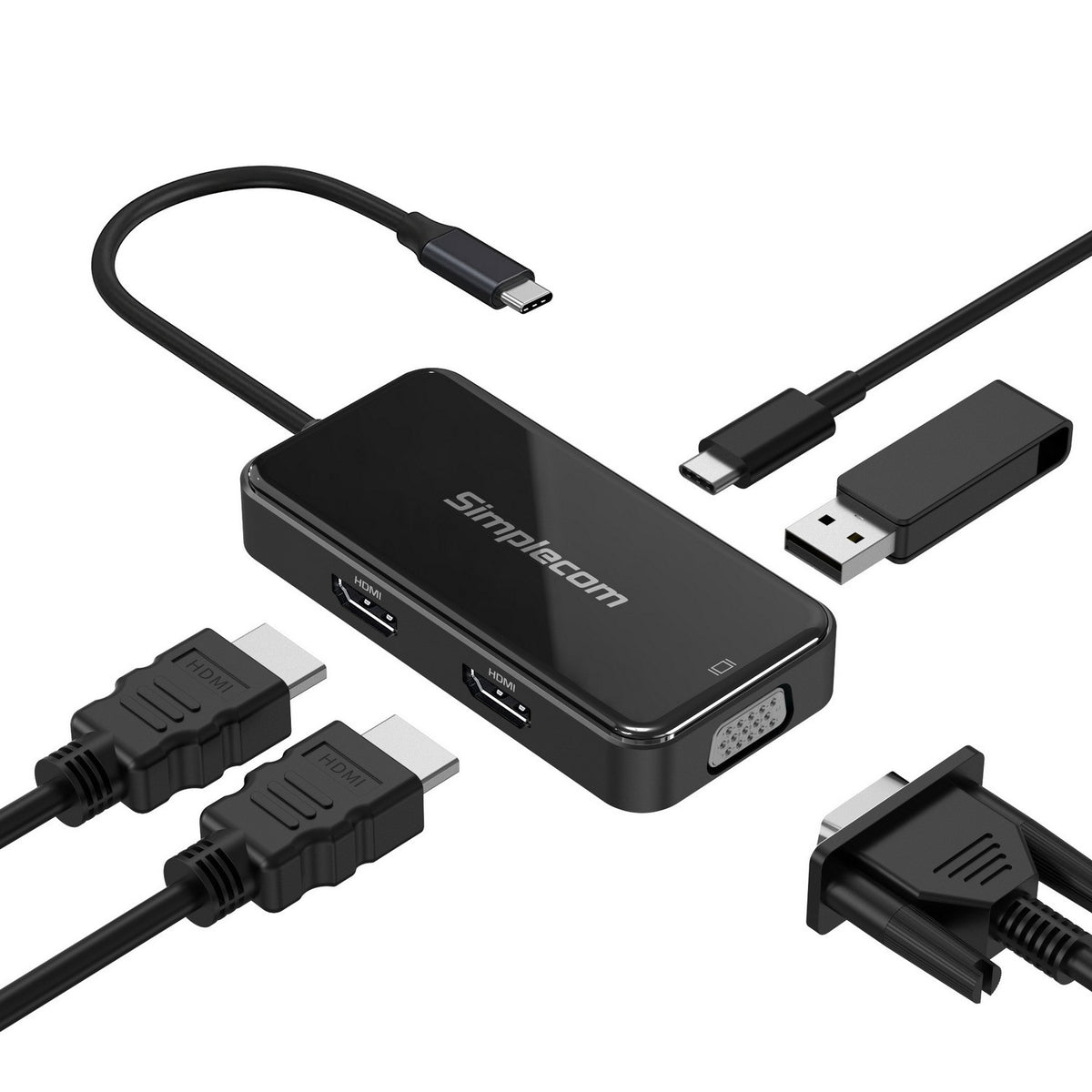 Simplecom DA451 5-in-1 USB-C Multiport Adapter MST Hub with VGA and Dual HDMI - Image 5