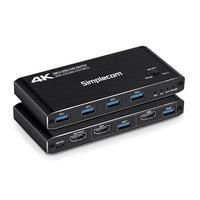 Simplecom KM420 2-Port HDMI KVM Switch HDMI 2.0 4K@60Hz 4-Port USB 3.0 Hub 5Gbps - Image 1