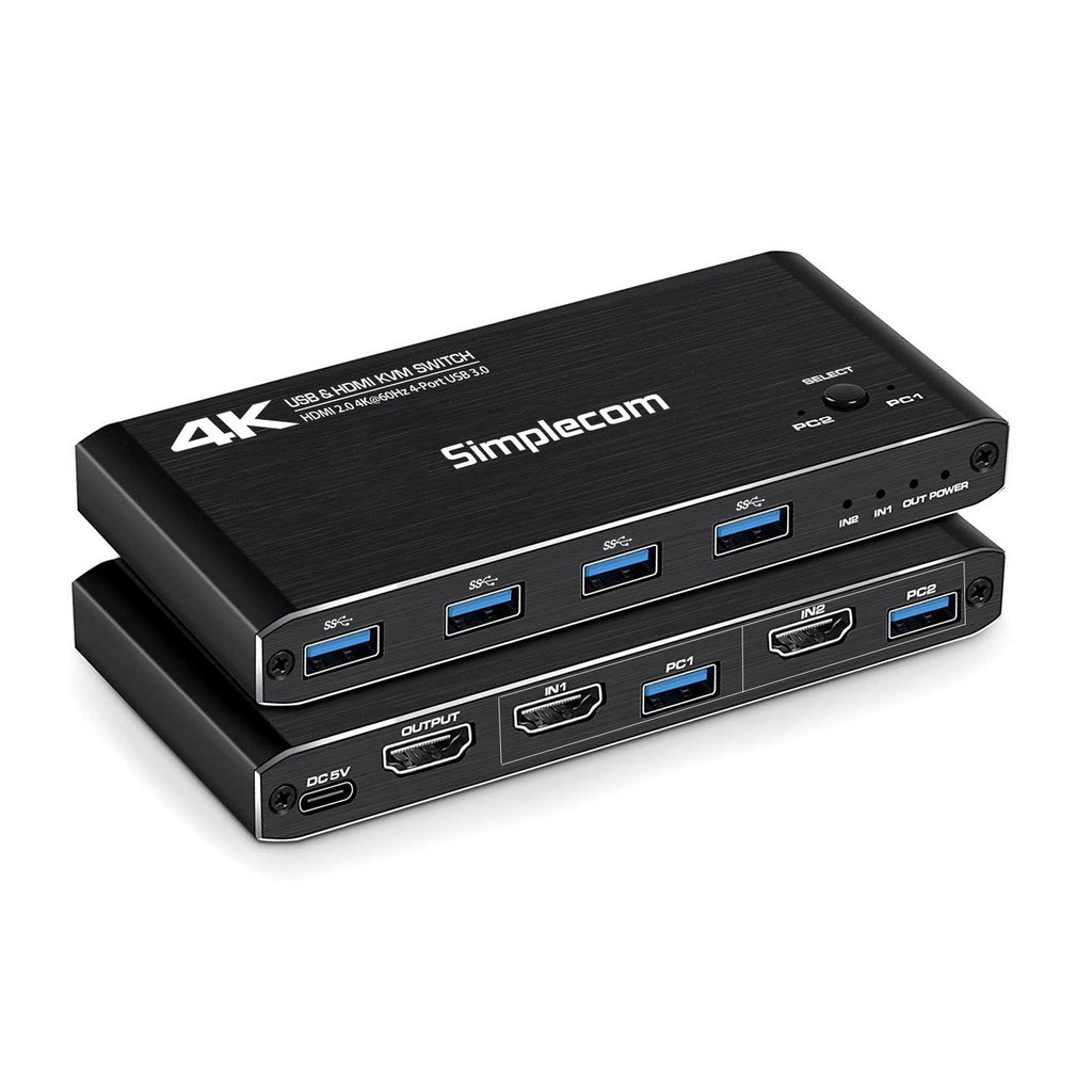 Simplecom KM420 2-Port HDMI KVM Switch HDMI 2.0 4K@60Hz 4-Port USB 3.0 Hub 5Gbps - Image 5