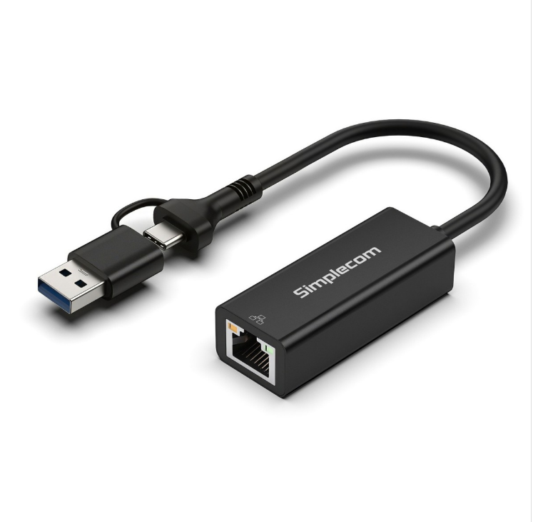 Simplecom NU315C SuperSpeed USB-C and USB-A to Gigabit Ethernet Adapter - Image 2