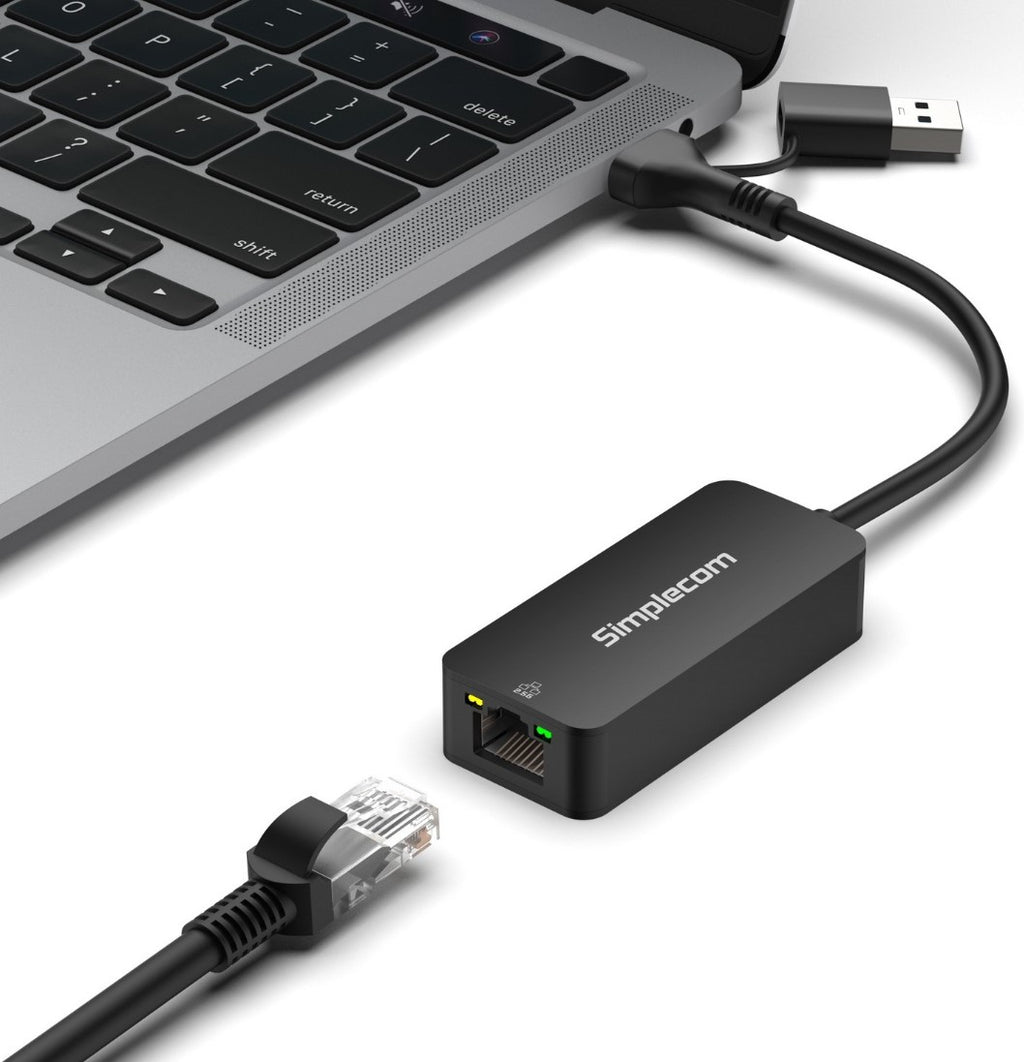 Simplecom NU405C SuperSpeed USB-C and USB-A to 2.5G Ethernet Network Adapter 2.5Gbps LAN - Image 2