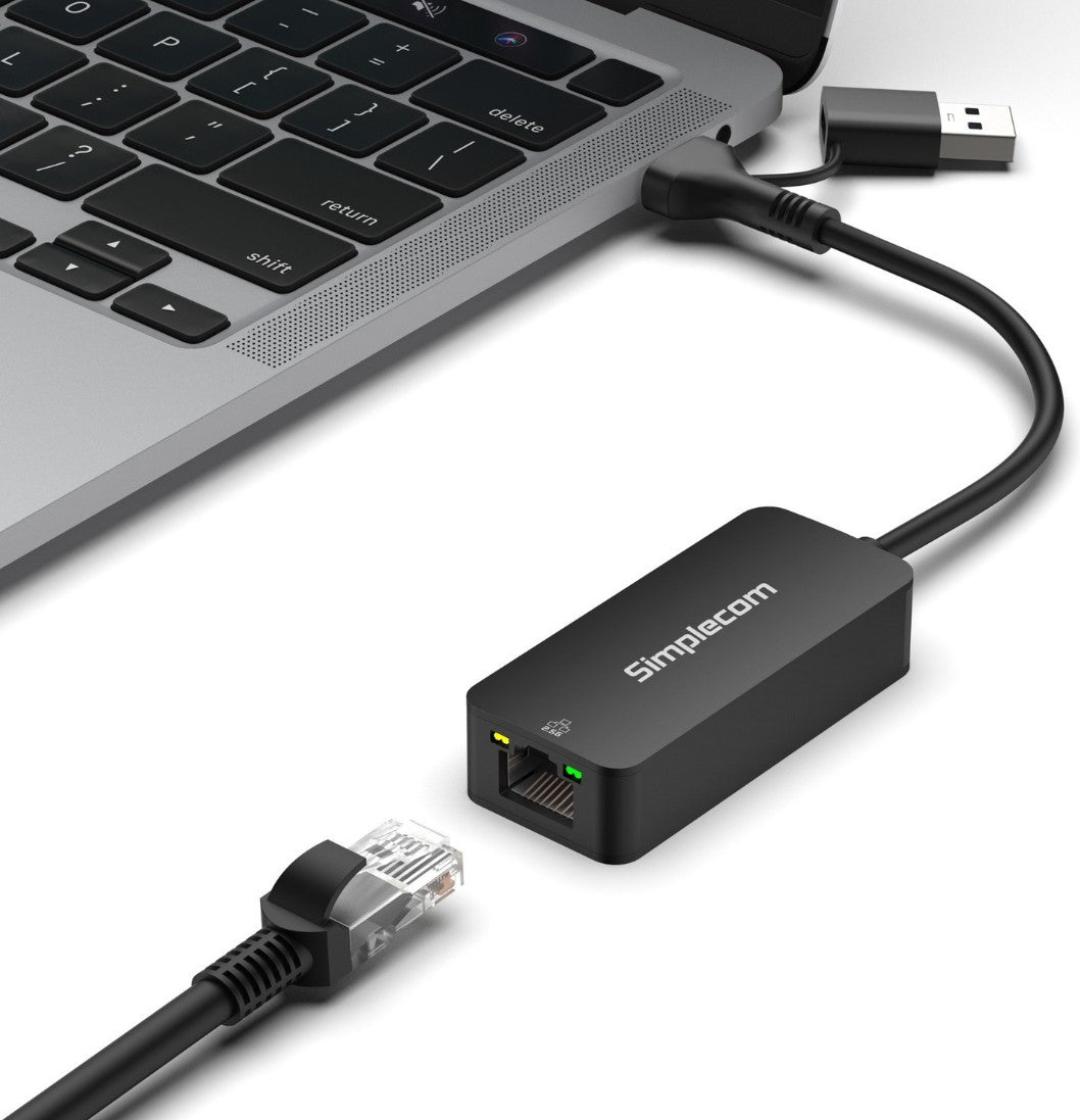 Simplecom NU405C SuperSpeed USB-C and USB-A to 2.5G Ethernet Network Adapter 2.5Gbps LAN - Image 2