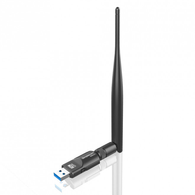 Simplecom NW621 AC1200 WiFi Dual Band USB Adapter with 5dBi High Gain Antenna - Image 1