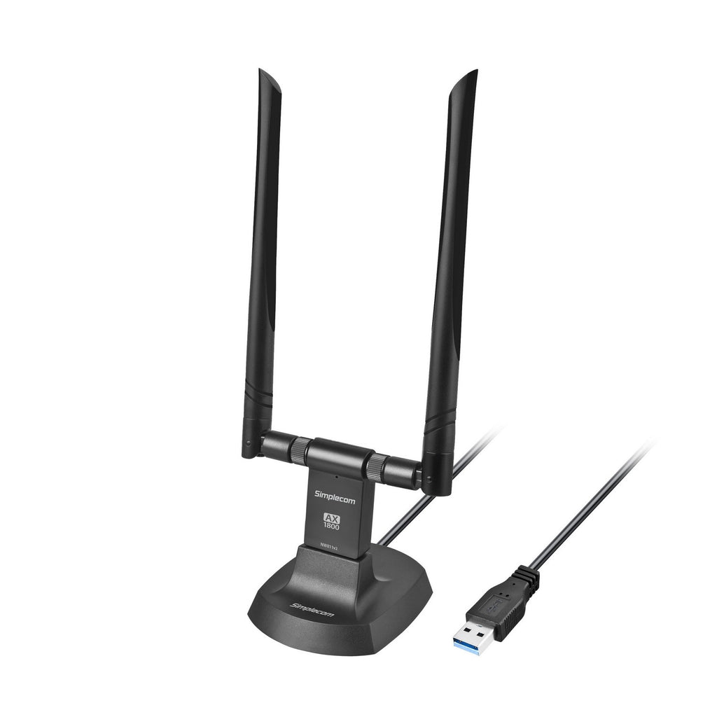 (LS)Simplecom NW811v2 AX1800 Dual Band WiFi 6 USB Adapter 802.11ax with 2x 5dBi High Gain Antennas - Image 2