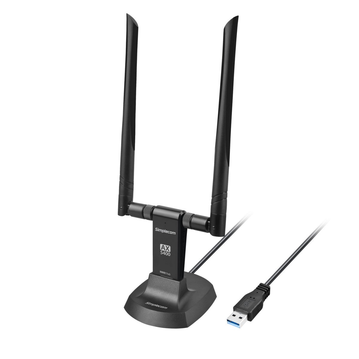 Simplecom NW811v3 AX5400 Tri-Band WiFi 6E USB Adapter with 2x 5dBi High Gain Antennas - Image 2