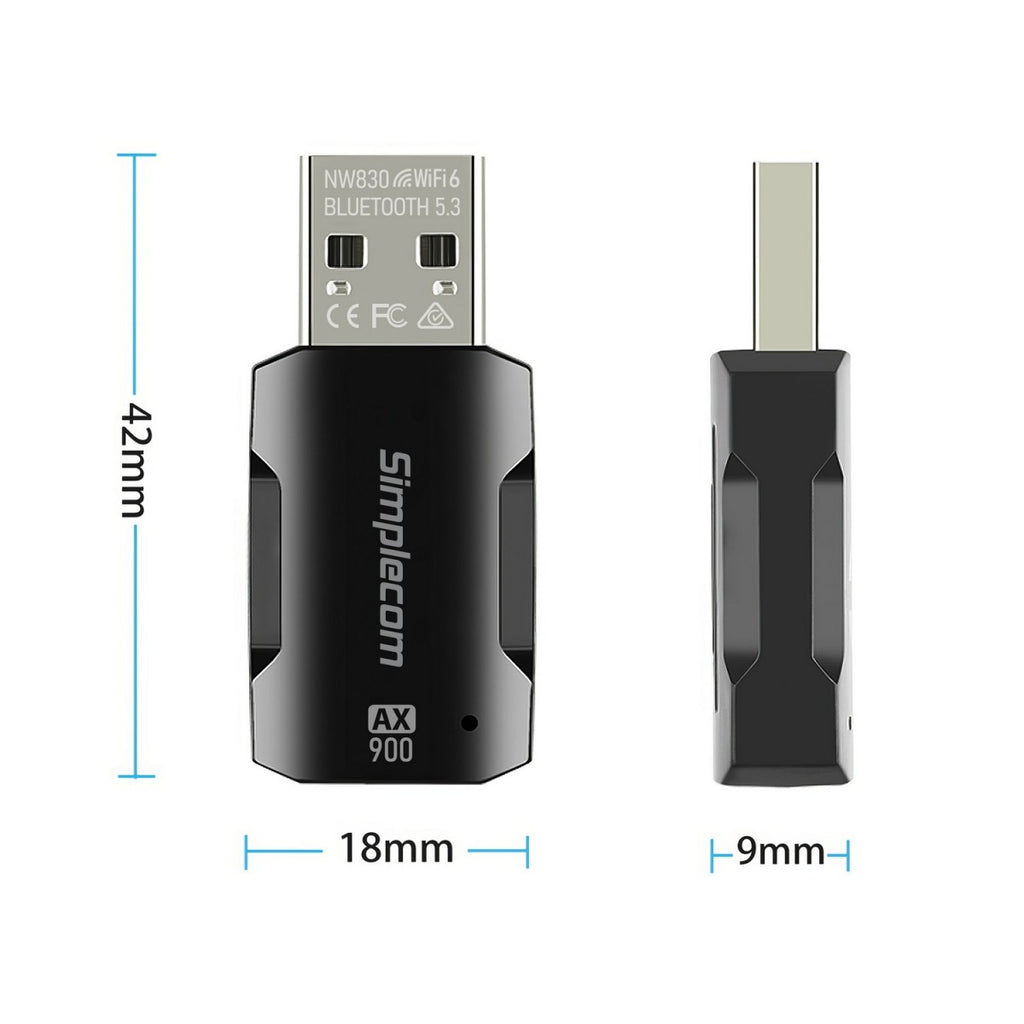Simplecom NW830 Wi-Fi 6 and Bluetooth 5.3 Combo USB Adapter Dual Band AX900 - Image 5