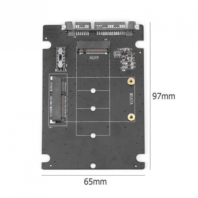 (LS)Simplecom SA207 mSATA + M.2 (NGFF) to SATA 2 In 1 Combo Adapter - Image 2