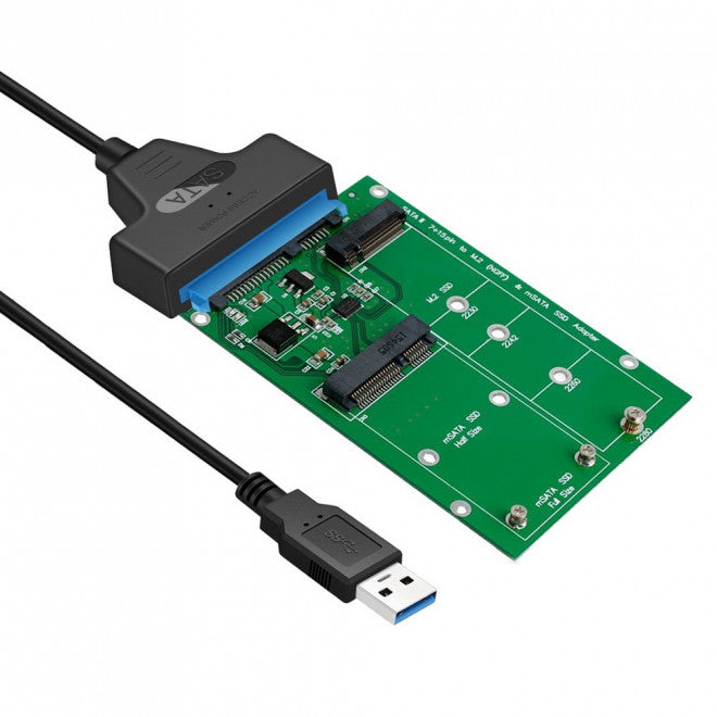 Simplecom SA221 USB 3.0 to mSATA + NGFF M.2 (B Key) SSD 2 in 1 Combo Adapter - Image 2