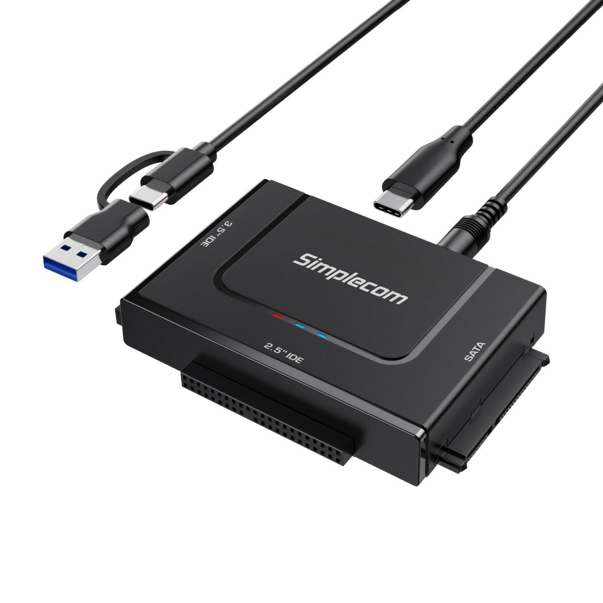 Simplecom SA492C SuperSpeed USB to 2.5", 3.5" & 5.25" SATA/IDE Adapter with Power Supply - Image 1