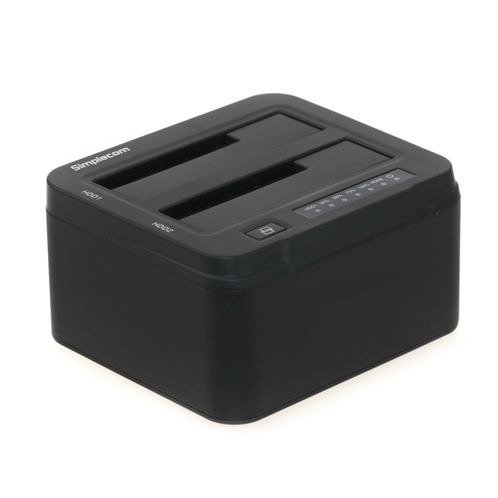 Simplecom SD322 Dual Bay USB 3.0 Aluminium Docking Station for 2.5" and 3.5" SATA HDD Black - Image 1