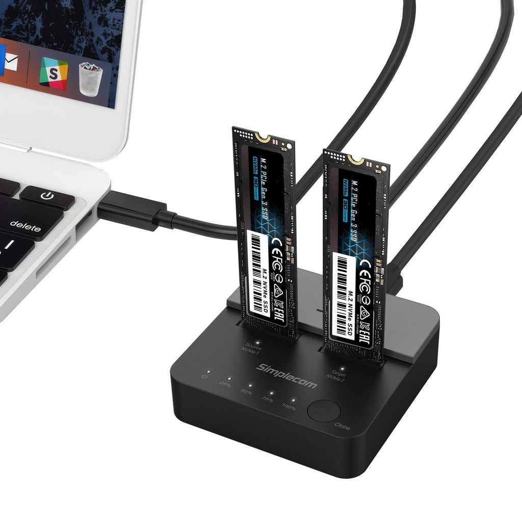 (LS)Simplecom SD550v2 USB 3.2 Gen2x2 to Dual Bay NVMe M.2 SSD Docking Station Duplicator Offline Clone - Image 4