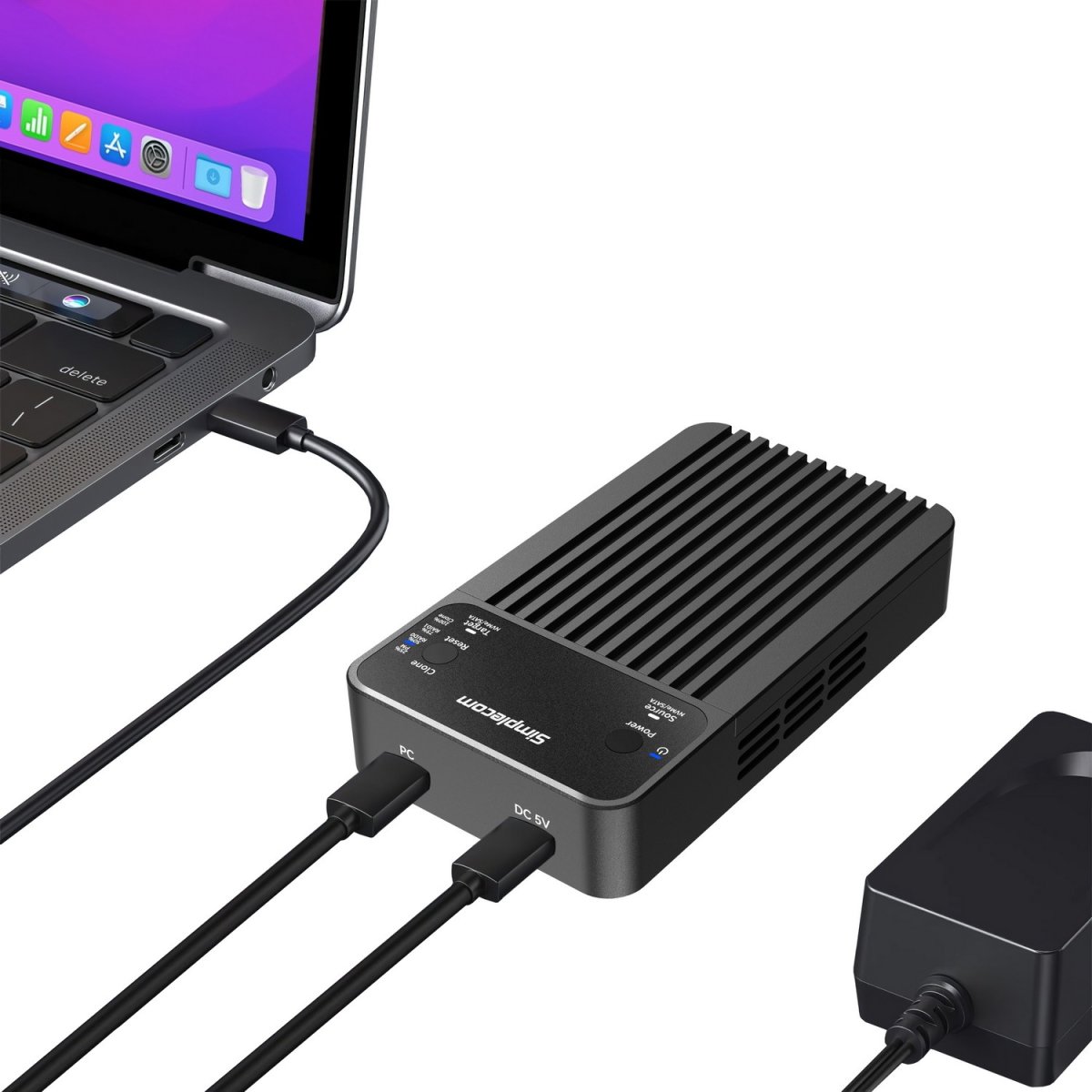 Simplecom SD562 Dual-Bay NVMe/SATA M.2 SSD RAID Enclosure with Offline Clone - Image 4