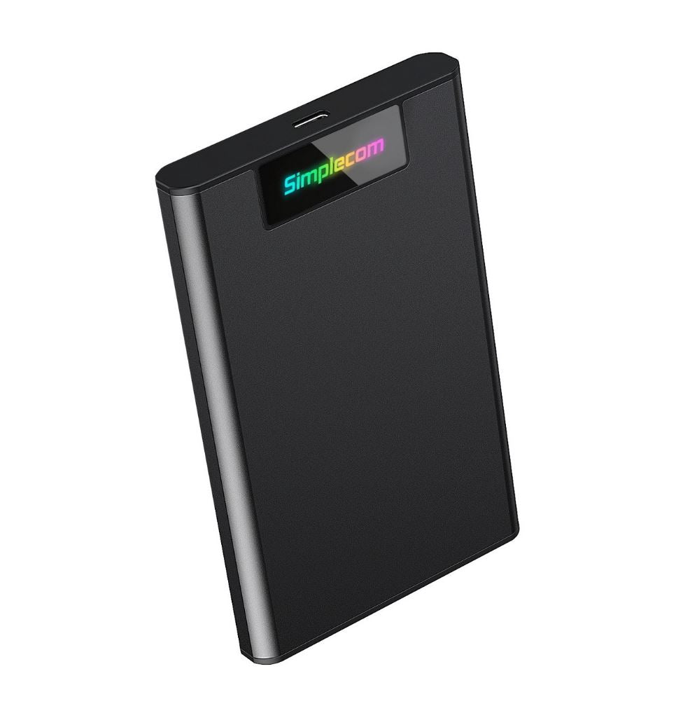 Simplecom SE239 Tool-free 2.5" SATA HDD SSD to USB-C Enclosure with RGB Lights USB 3.2 Gen 2 2 interface, utilize full speed of SATA SSD up to 6Gbps - Image 2