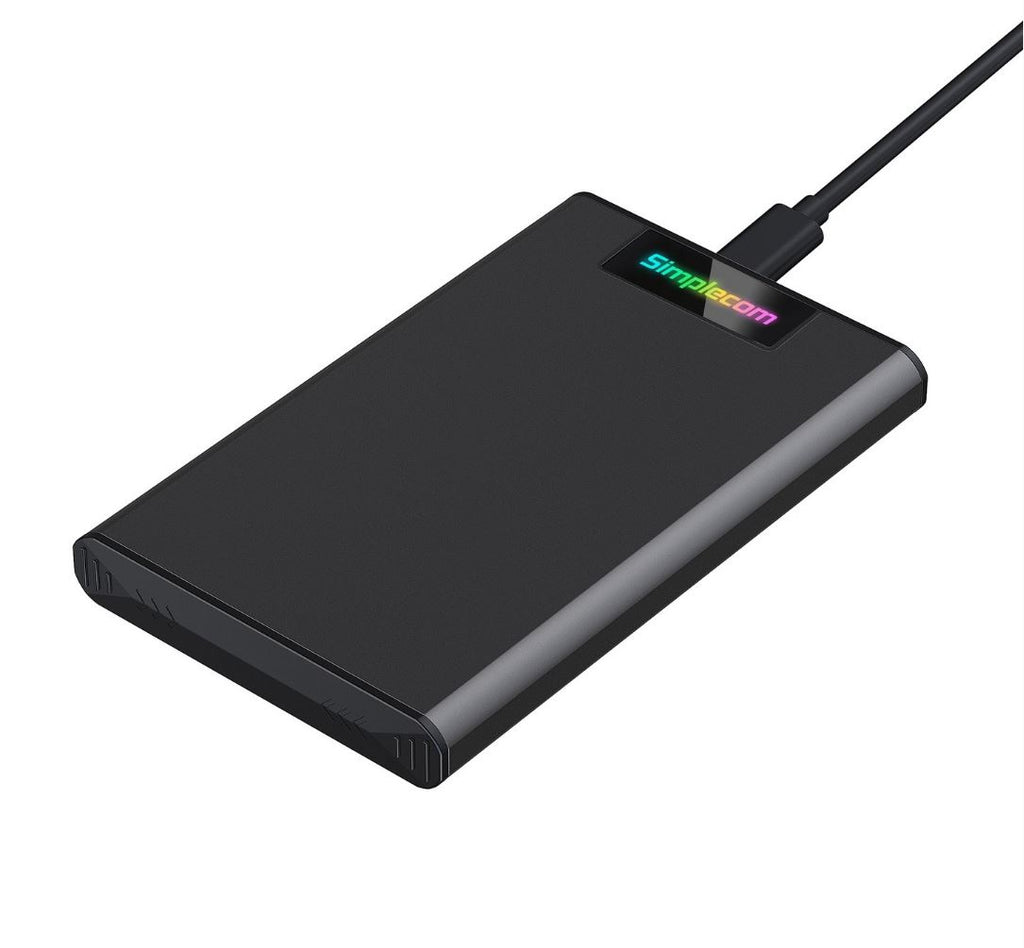 Simplecom SE239 Tool-free 2.5" SATA HDD SSD to USB-C Enclosure with RGB Lights USB 3.2 Gen 2 2 interface, utilize full speed of SATA SSD up to 6Gbps - Image 3