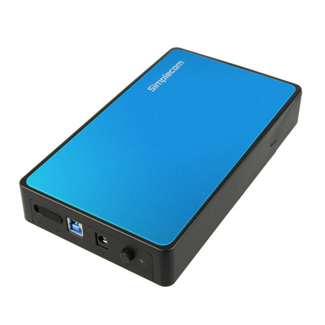 Simplecom SE325 Tool Free 3.5" SATA HDD to USB 3.0 Hard Drive Enclosure - Blue Enclosure - Image 4