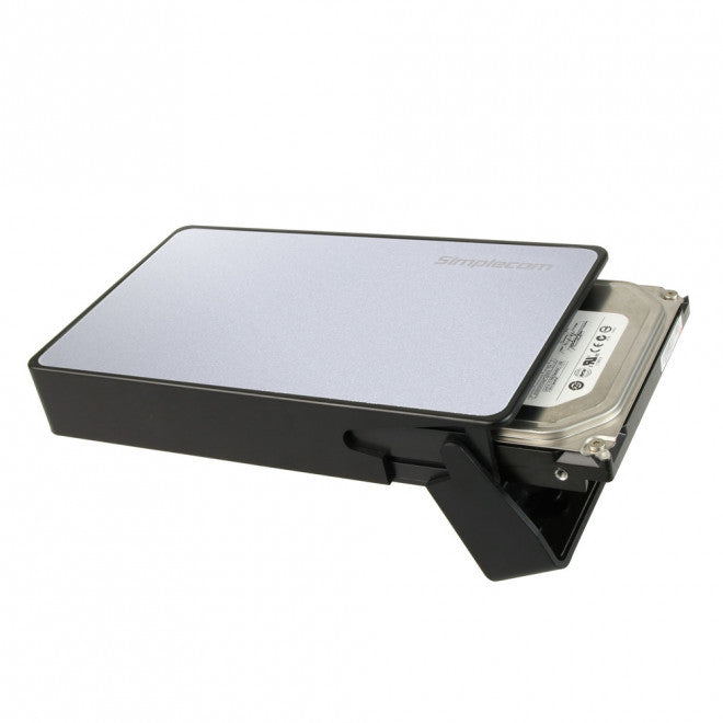(LS)Simplecom SE325 Tool Free 3.5" SATA HDD to USB 3.0 Hard Drive Enclosure - Silver Enclosure - Image 2
