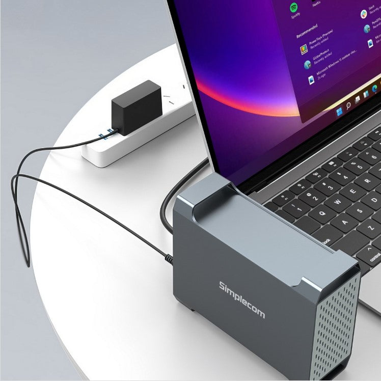 Simplecom SE482 SuperSpeed USB Dual Bay 3.5" SATA Hard Drive RAID Enclosure USB-C RAID 0/1, JBOD - Image 3