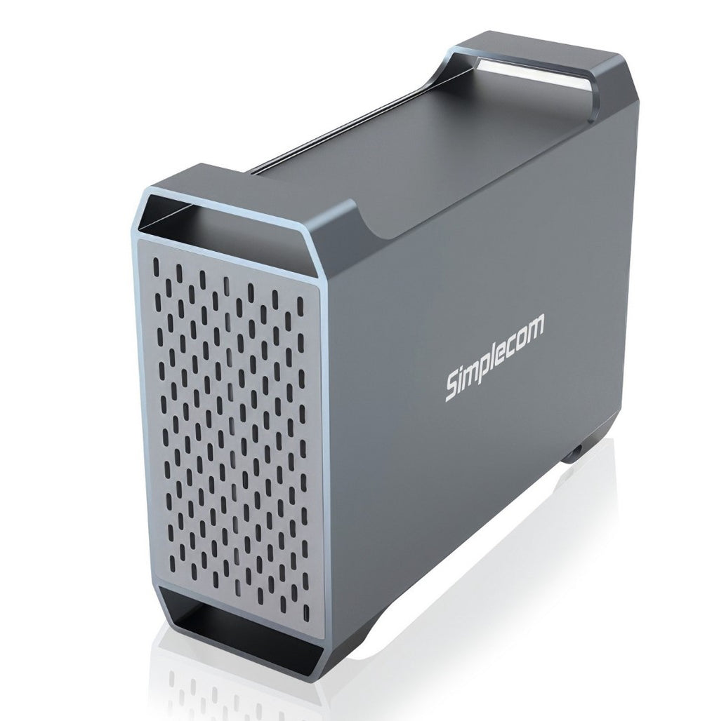 Simplecom SE482 SuperSpeed USB Dual Bay 3.5" SATA Hard Drive RAID Enclosure USB-C RAID 0/1, JBOD - Image 1