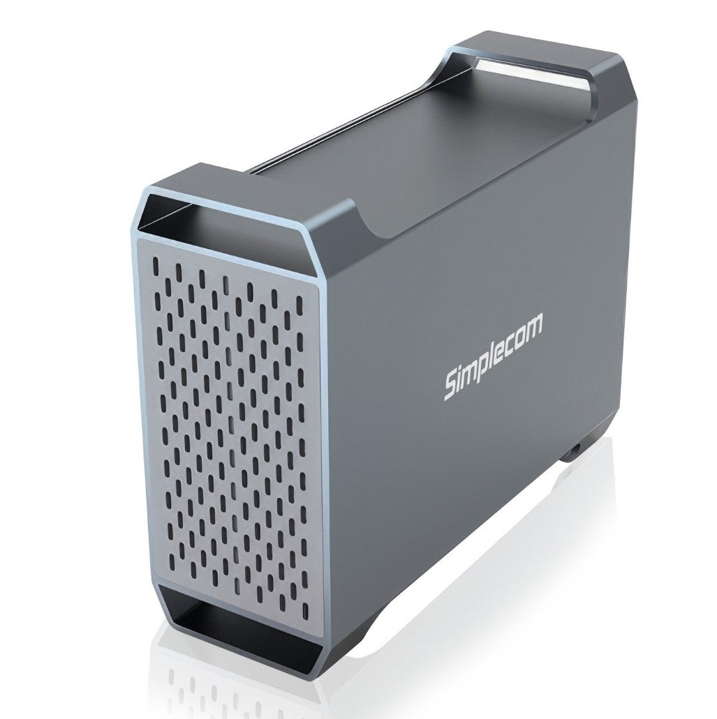 Simplecom SE482 SuperSpeed USB Dual Bay 3.5" SATA Hard Drive RAID Enclosure USB-C RAID 0/1, JBOD - Image 1