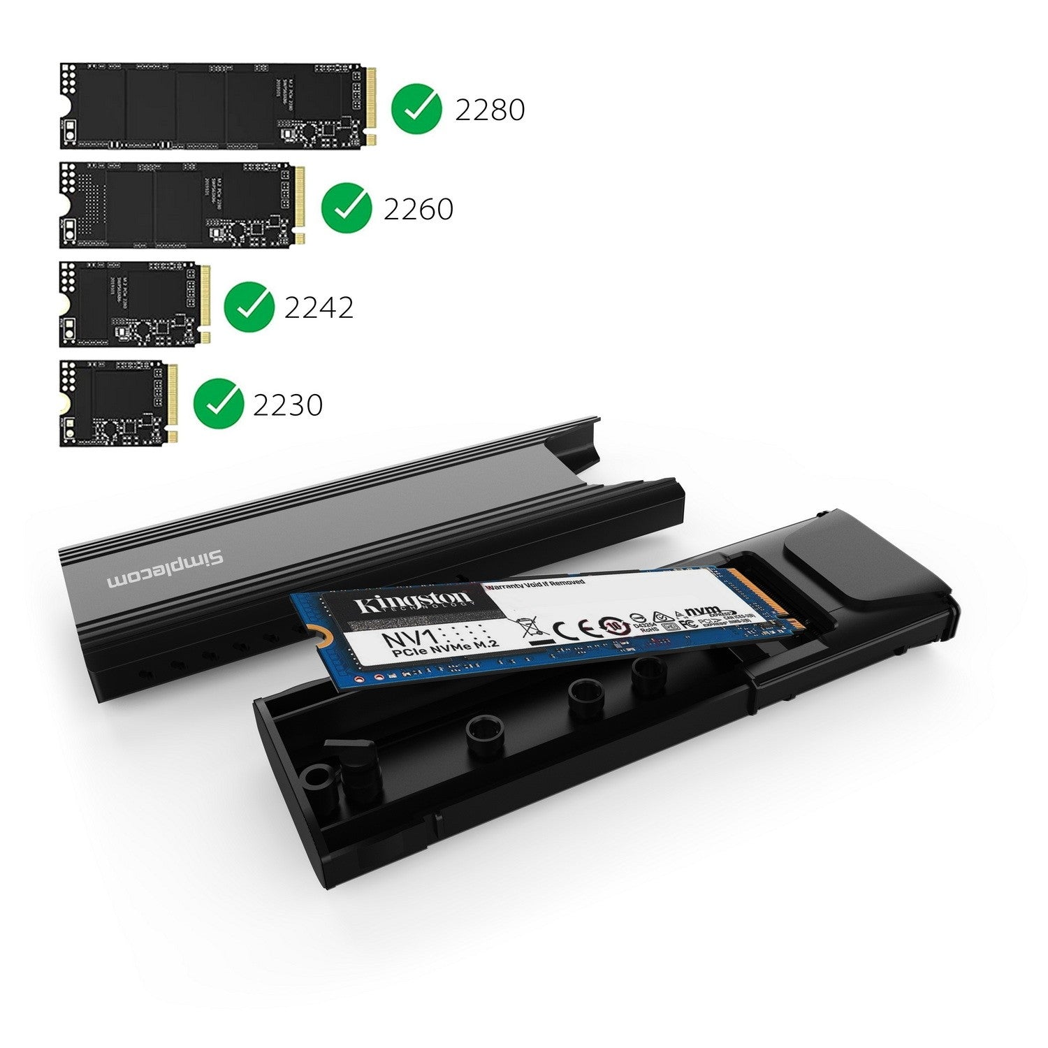 Simplecom SE504v2 NVMe / SATA Dual Protocol M.2 SSD USB-C Enclosure Tool-Free USB 3.2 Gen 2 10Gbps - Image 3
