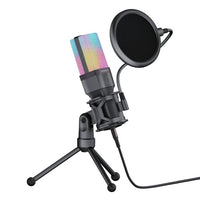 Simplecom UM650 USB Cardioid Condenser Microphone Gaming RGB Lights with Tripod & Pop Filter - Image 2