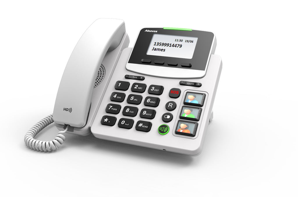 Akuvox SP-R15P Big Button IP Phone, 1 SIP Line, HAC, Supports PoE, Power Supply not included - Image 1