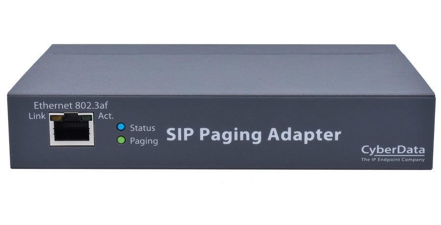 CyberData SIP Paging Adapter, VoIP Endpoint Interfaces Analog Paging Systems With SIP&Multicast-Based Audio Sources, Work With Most Analog Amplifiers