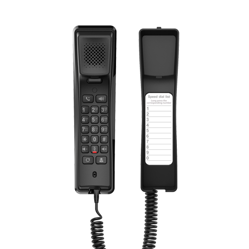 Fanvil H2U Compact IP Phone, 2 SIP Lines, HD Audio, Desk/Wall Mount, 10 Speed Dial Keys, PoE, 3 Way Conference, 2 Year Warranty - Black