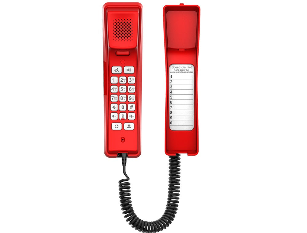 Fanvil H2U Compact IP Phone, 2 SIP Lines, HD Audio, Desk/Wall Mount, 10 Speed Dial Keys, PoE, 3 Way Conference, 2 Year Warranty - Red - Image 3