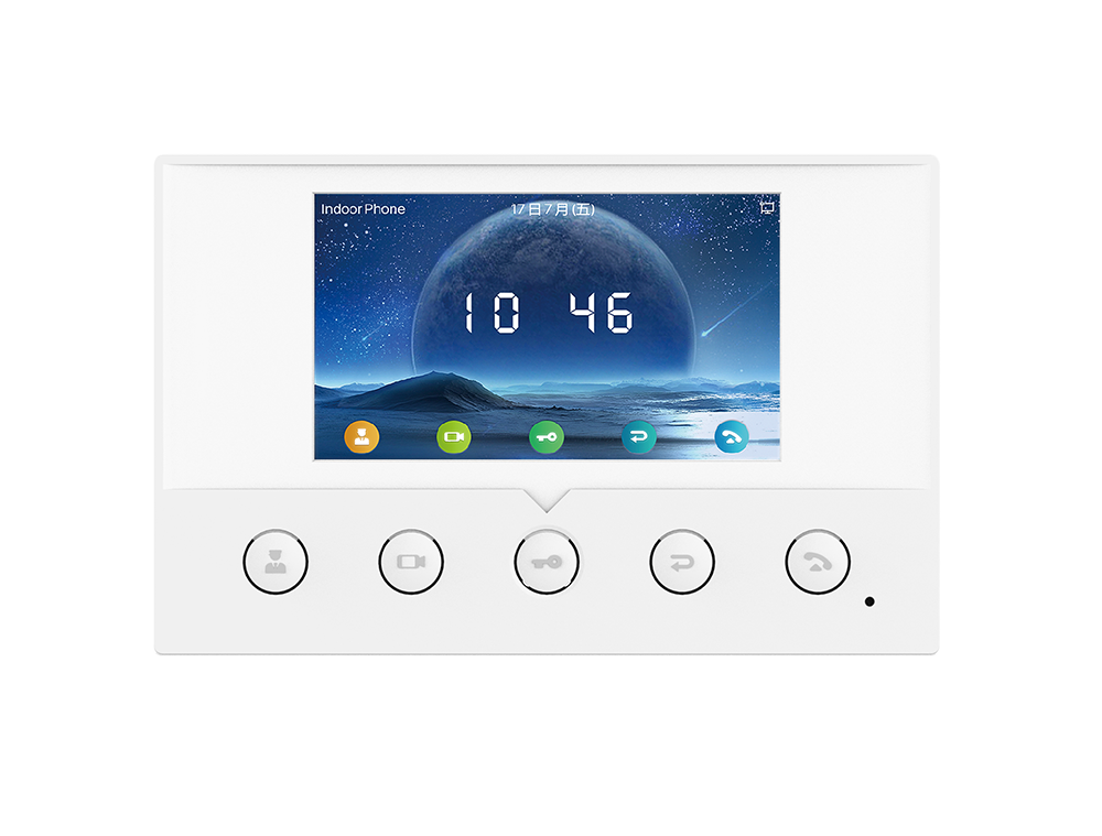 Fanvil i51W SIP indoor station, 4.3in color touchscreen, Wi‑Fi, PoE, video intercom, remote door unlock, RS485, 8 alarm inputs, IP door phone systems - Image 4