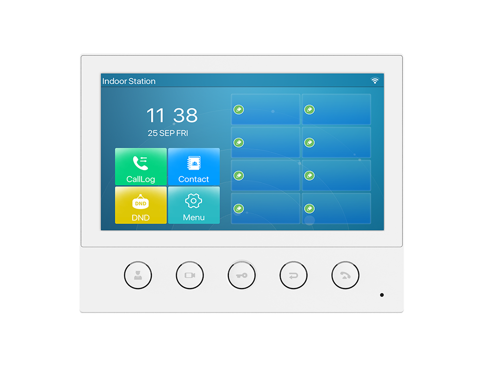 Fanvil i53W SIP indoor station, 7in touchscreen, 6 SIP lines, Wi‑Fi, PoE, video intercom, remote door unlock, RS485, 8 alarm inputs - Image 5