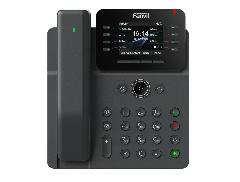 Fanvil V62 PRO  Essential Business Phone, 2.8-inch, Color Screen, 12 SIP Lines, 6-Way Audio, HD Audio, Dual Gigabit Ports, Integrated PoE - Image 1