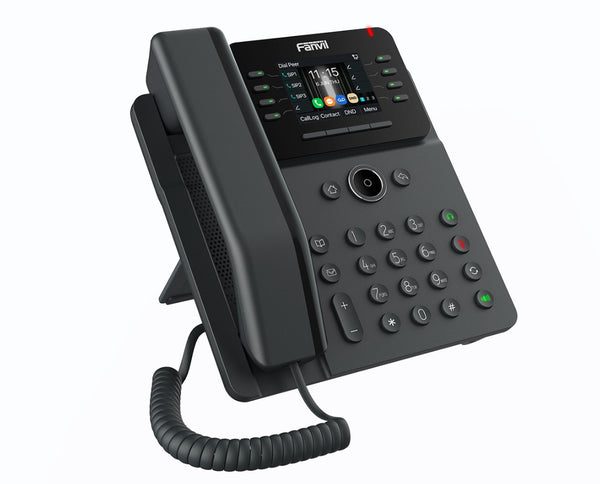 Fanvil V62G Essential Business Phone, 2.8-inch, Color Screen, 12 SIP Lines, 6-Way Audio, HD Audio, Dual Gigabit Ports, Integrated PoE
