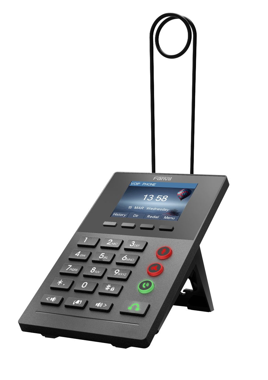 Fanvil X2P Call Center IP Phone - 2.4" Colour Screen, 2 Lines, No DSS Buttons, 2x RJ9 Headset Ports (1 For Monitoring), Dual 10/100 NIC - Image 1