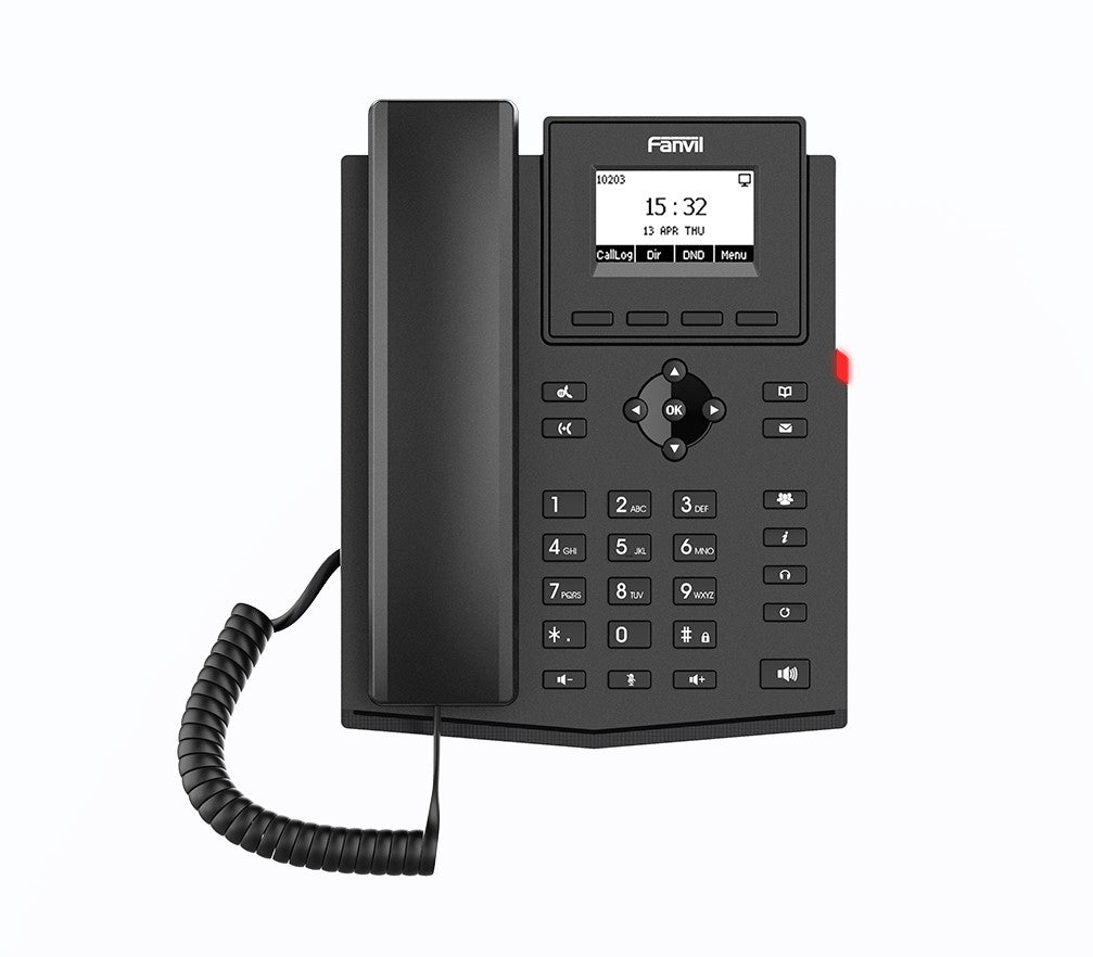 Fanvil X301P Entry Level IP Phone, 2.3” Dot-matrix screen, 10/100Mbps, PoE, Cost-Effective SIP Phone With Multi-Function, 6-Way Audio Conference, 2SIP - Image 1