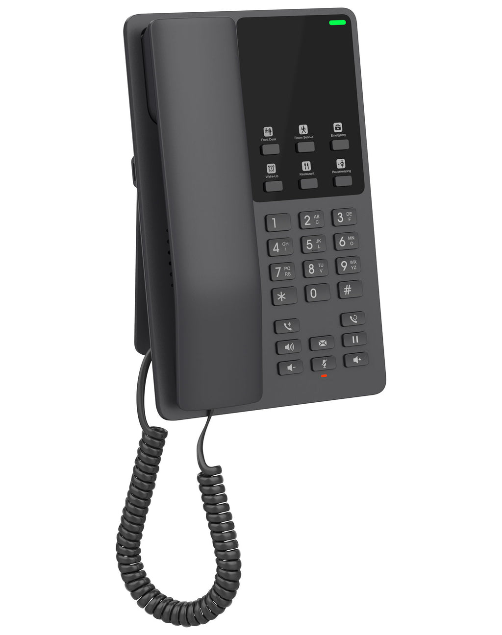 Grandstream GHP621 Desktop Hotel Voice IP Phone, Black, PoE, Wired Handset, 2 Lines, LCD, Gigabit Ethernet - Image 3