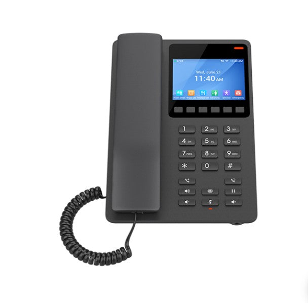 Grandstream GHP631W Desktop Hotel Phone, 3.5" Color LCD, PoE, Dual-band WiFi 6, Black - Image 1