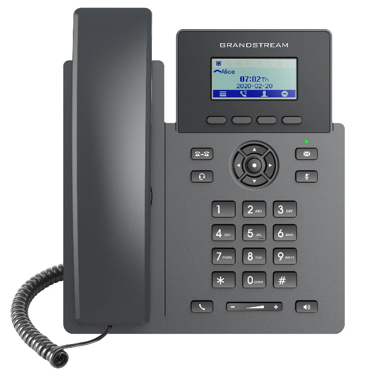 Grandstream GRP2601P Carrier Grade  2 Line IP Phone, 2 SIP Accounts, 2.2" LCD, 132x48 Screen, HD Audio, Powerable Via POE, 5 way Conference, 1Yr W - Image 1
