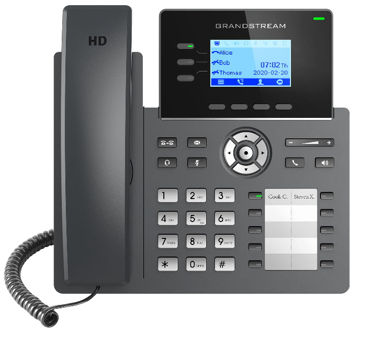 Grandstream GRP2604P 3 Line IP Phone, 6 SIP Accounts, 132x48 Backlit Screen, HD Audio, Powerable Via POE - Image 1