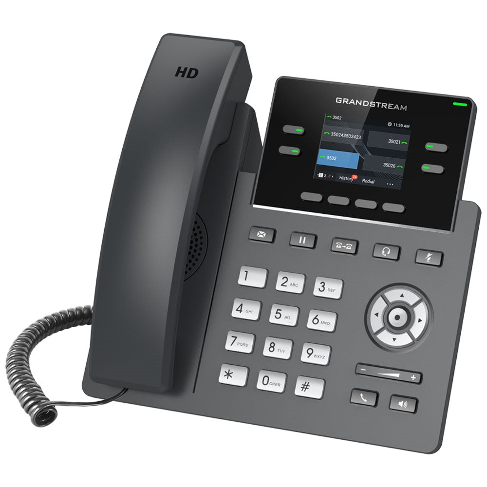 Grandstream GRP2612G Carrier Grade 4 Lines, 4 SIP Accounts, 5-way audio conference,  2.4 inch Color LCD (320x240), HD Audio - Image 2