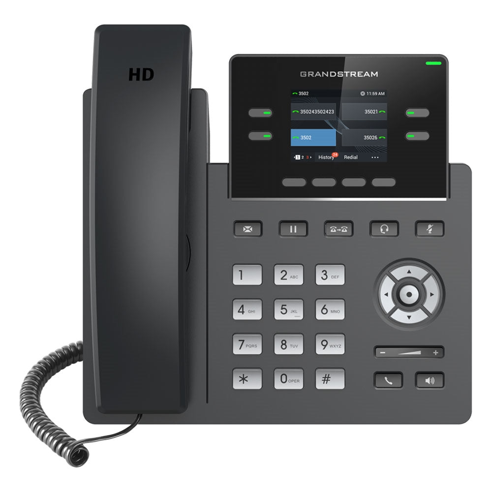 Grandstream GRP2612G Carrier Grade 4 Lines, 4 SIP Accounts, 5-way audio conference,  2.4 inch Color LCD (320x240), HD Audio - Image 1