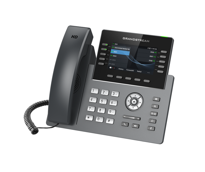 Grandstream GRP2615 10 Line IP Phone, 16 SIP Accounts, 480x272 Colour Screen, HD Audio, Powerable Via POE - Image 2