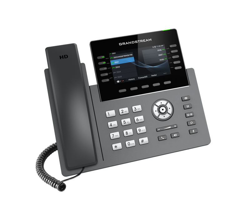 Grandstream GRP2615 10 Line IP Phone, 16 SIP Accounts, 480x272 Colour Screen, HD Audio, Powerable Via POE - Image 3