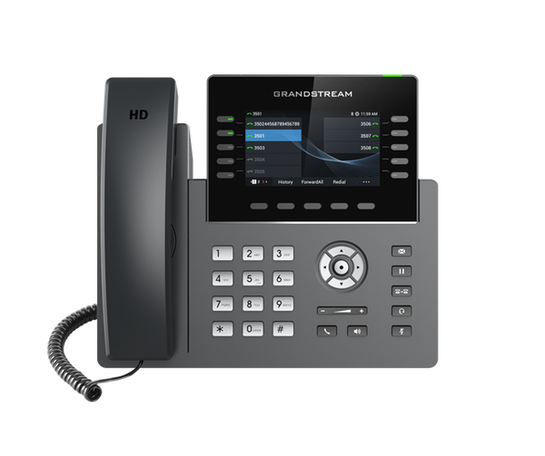 Grandstream GRP2615 10 Line IP Phone, 16 SIP Accounts, 480x272 Colour Screen, HD Audio, Powerable Via POE