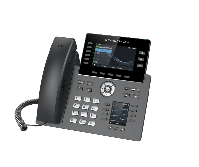 Grandstream GRP2616 6 Line IP Phone, 6 SIP Accounts, 480x272 Colour Screen, HD Audio, Integrated Bluetooth+WiFi, Powerable Via POE - Image 2