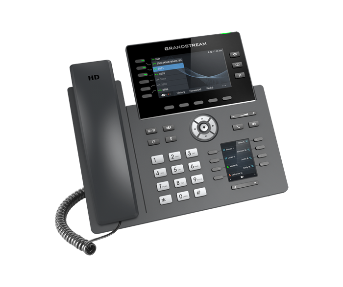 Grandstream GRP2616 6 Line IP Phone, 6 SIP Accounts, 480x272 Colour Screen, HD Audio, Integrated Bluetooth+WiFi, Powerable Via POE - Image 3