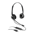 Grandstream GUV3000 Dual Ear USB Headset, Noise Canceling Microphone, HD Audio, 2m USB Cable, Suits Teams, Zoom, 3CX, Inline Controls - Image 1