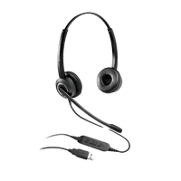 Grandstream GUV3000 Dual Ear USB Headset, Noise Canceling Microphone, HD Audio, 2m USB Cable, Suits Teams, Zoom, 3CX, Inline Controls - Image 1